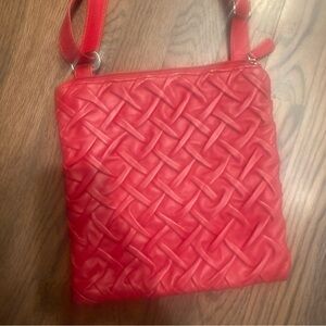 Elegant Red Woven Crossbody Bag